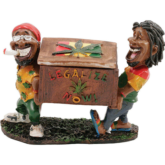 Two Rasta Jamaican Men Legalize Now Treasure Box with Cover Cigarette Ashtray - Individualized Popular Home Office Ashtray Personality Trend Modern Home Tea Table Ashtray Ornaments Bar Ashtray