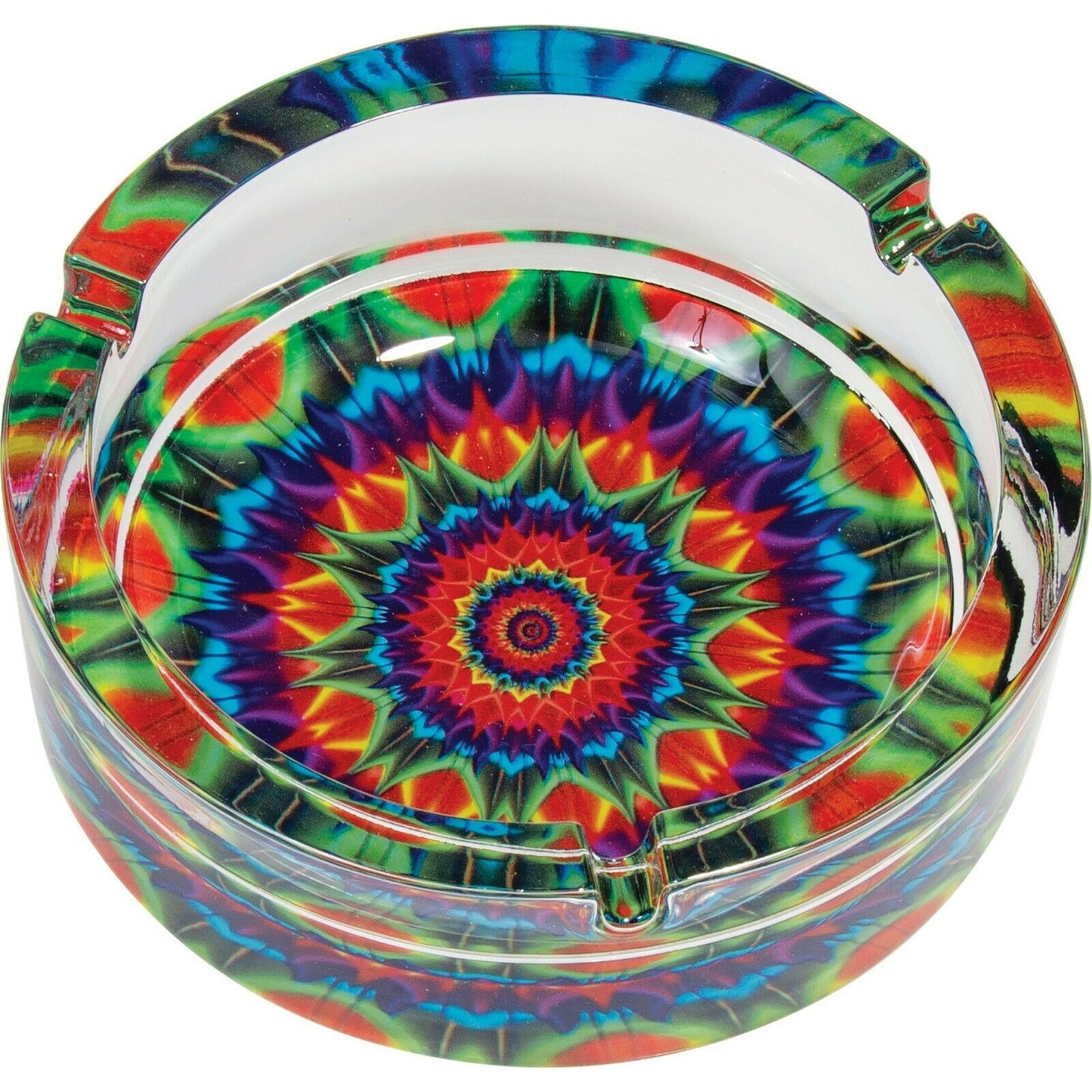 Fujima Round Heavy Glass Leaf Design Cigarette Ashtray – Kaleidoscope - - Individualized Popular Home Office Ashtray Personality Trend Modern Home Tea Table Ashtray Ornaments Bar Ashtray