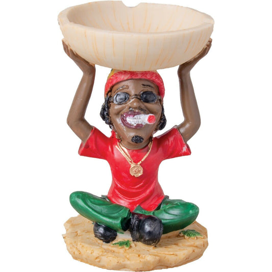 Rasta Jamaican Man Holding Round Basket Polyresin Cigarette Ashtray - Individualized Popular Home Office Ashtray Personality Trend Modern Home Tea Table Ashtray Ornaments Bar Ashtray