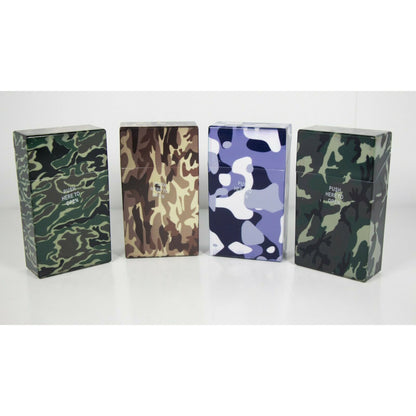 Push Open Plastic Cigarette Cases Pack of 12 - King Size Camouflage Design Glow in Dark Cigarette Holder - Compact and Portable - Durable Hard Plastic Box with Push Open Lid - Crush-Proof & Sturdy