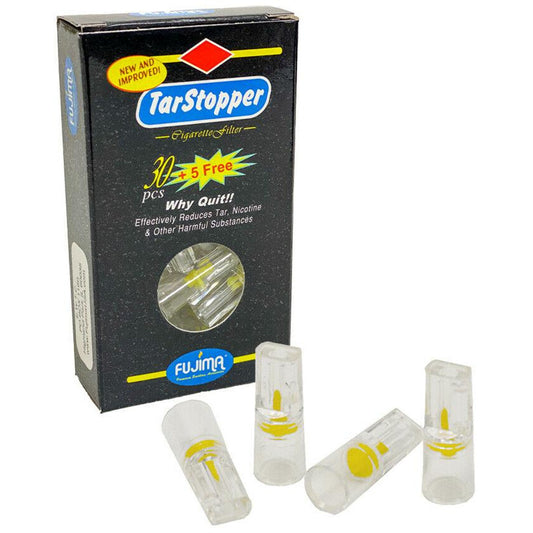 Tar Stopper Disposable Cigarette Filters Tips - Easy to Use & Food Grade Materials - Six-Hole Filter System - Effective Filtering and Reliable Quality - Pack of 35 Pieces