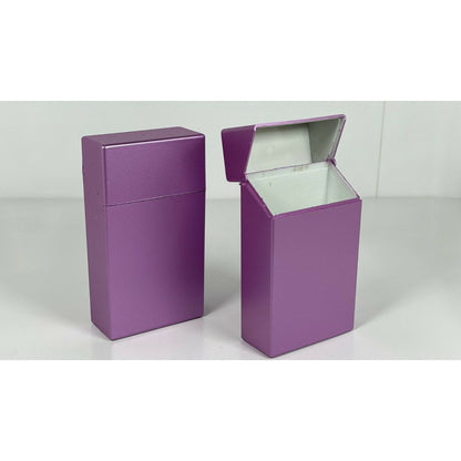 Top Flip Open Cigarette Cases Pack of 12 - 100mm Size Mix Metallic Color Cigarette Holder - Compact and Portable - Durable Hard Plastic Box with Flip Open Lid - Crush-Proof & Sturdy