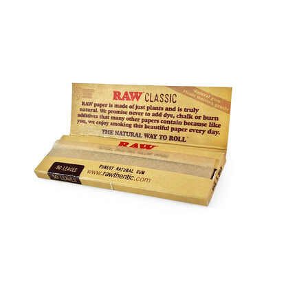 RAW Natural 1 ¼ Size Authentic Rolling Papers 12 Booklets - Natural Hemp Gum & Flavor - 100% Natural 32 Leaves Per Booklet - Vegan and Free of Chlorine - Easy to Use & Safe Materials