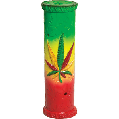 Rasta Colored Leaf Smoking Tower Incense Burner for Meditation Yoga, Aromatherapy, Home Fragrance, Birthday Housewarming Gifts, Display Stand Figurine Scary Fantasy Halloween Decorations