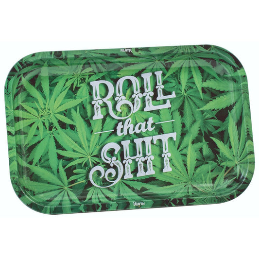 Premium Metal Rolling Tray - Lightweight, Curved Edges, and Smooth Surface - Elegant and Sleek with Beautiful Print - Portable & Travel Size Tray -  Perfect Herb Accessories - ROLL THAT Sh*T