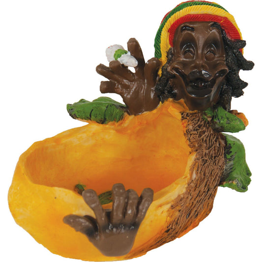 Rasta Jamaican Man with Big Bowl Polyresin Cigarette Ashtray - Individualized Popular Home Office Ashtray Personality Trend Modern Home Tea Table Ashtray Ornaments Bar Ashtray