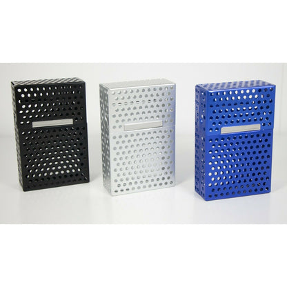 Push Open Aluminum Cigarette Cases Pack of 12 - King's Size See Thru Aluminum Cigarette Holder - Compact and Portable - Durable Hard Aluminum Box with Push Open Lid - Crush-Proof & Sturdy