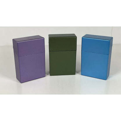 Top Flip Open Cigarette Cases with Divider Pack of 12 - King's Size Mix Metallic Color Cigarette Holder - Compact and Portable - Durable Hard Plastic Box with Flip Open Lid - Crush-Proof & Sturdy