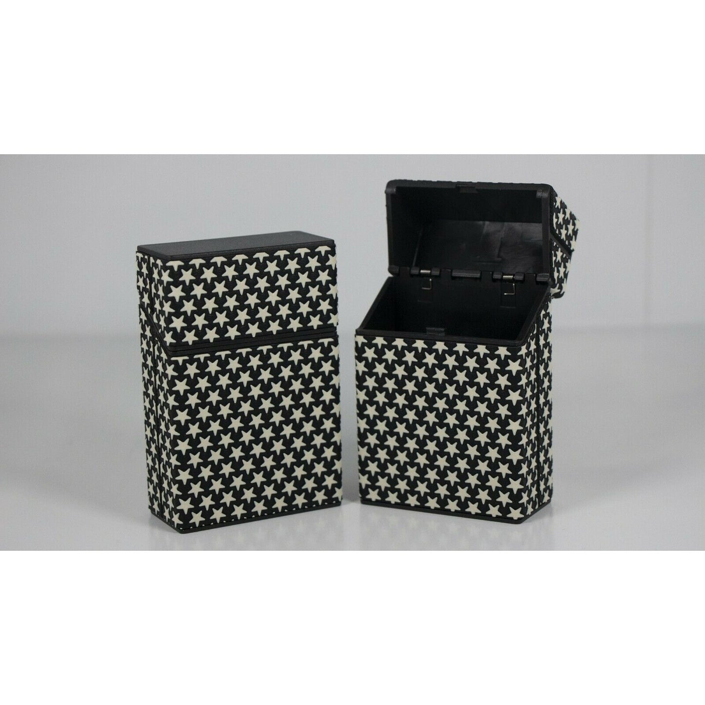 Push Open Plastic Cigarette Cases Pack of 12 - 100mm Size Assorted PU Leather Wrapped Cigarette Holder - Compact and Portable - Durable Hard Plastic Box with Push Open Lid - Crush-Proof & Sturdy