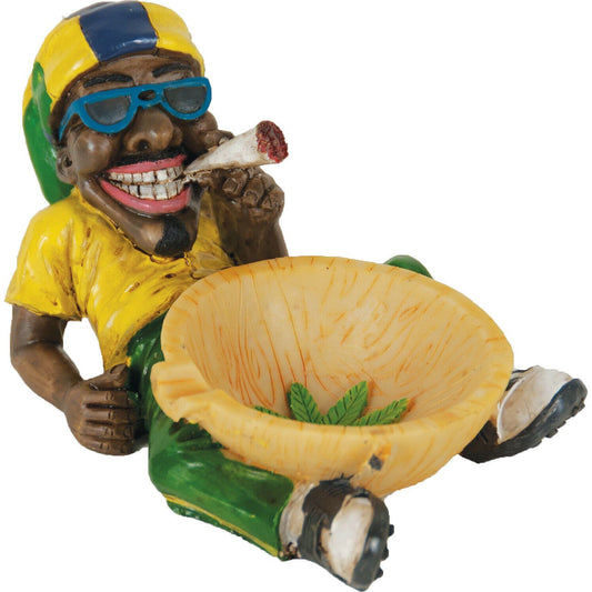 Rasta Jamaican Man Holding Bowl Polyresin Cigarette Ashtray - Individualized Popular Home Office Ashtray Personality Trend Modern Home Tea Table Ashtray Ornaments Bar Ashtray