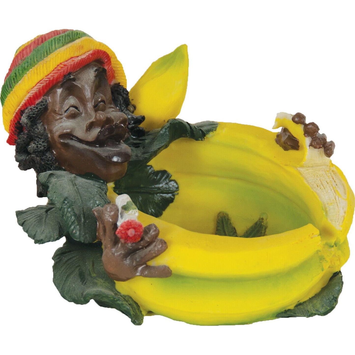 Rasta Jamaican Man with Big Banana Polyresin Cigarette Ashtray - Individualized Popular Home Office Ashtray Personality Trend Modern Home Tea Table Ashtray Ornaments Bar Ashtray