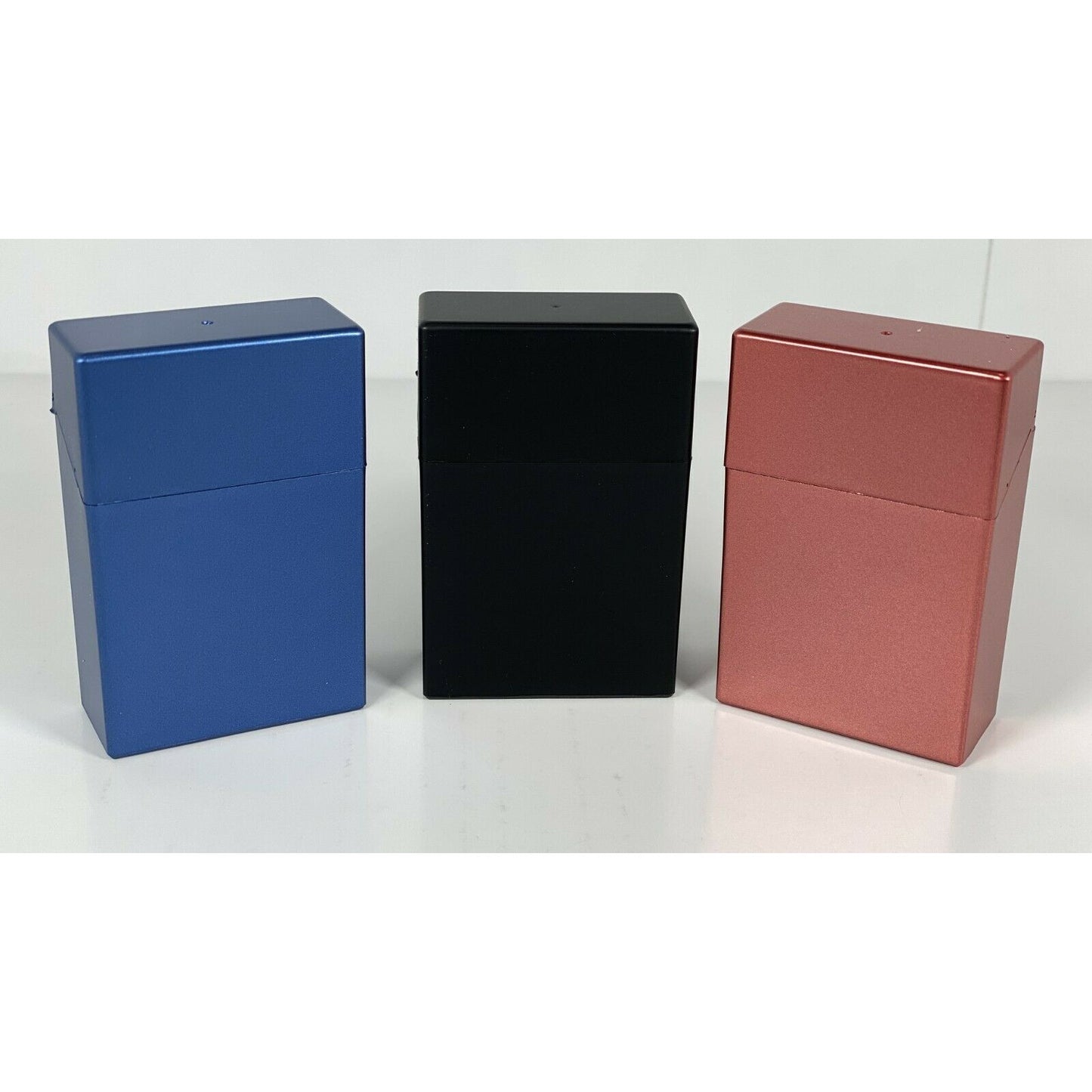 Top Flip Open Cigarette Cases with Divider Pack of 12 - King's Size Mix Metallic Color Cigarette Holder - Compact and Portable - Durable Hard Plastic Box with Flip Open Lid - Crush-Proof & Sturdy